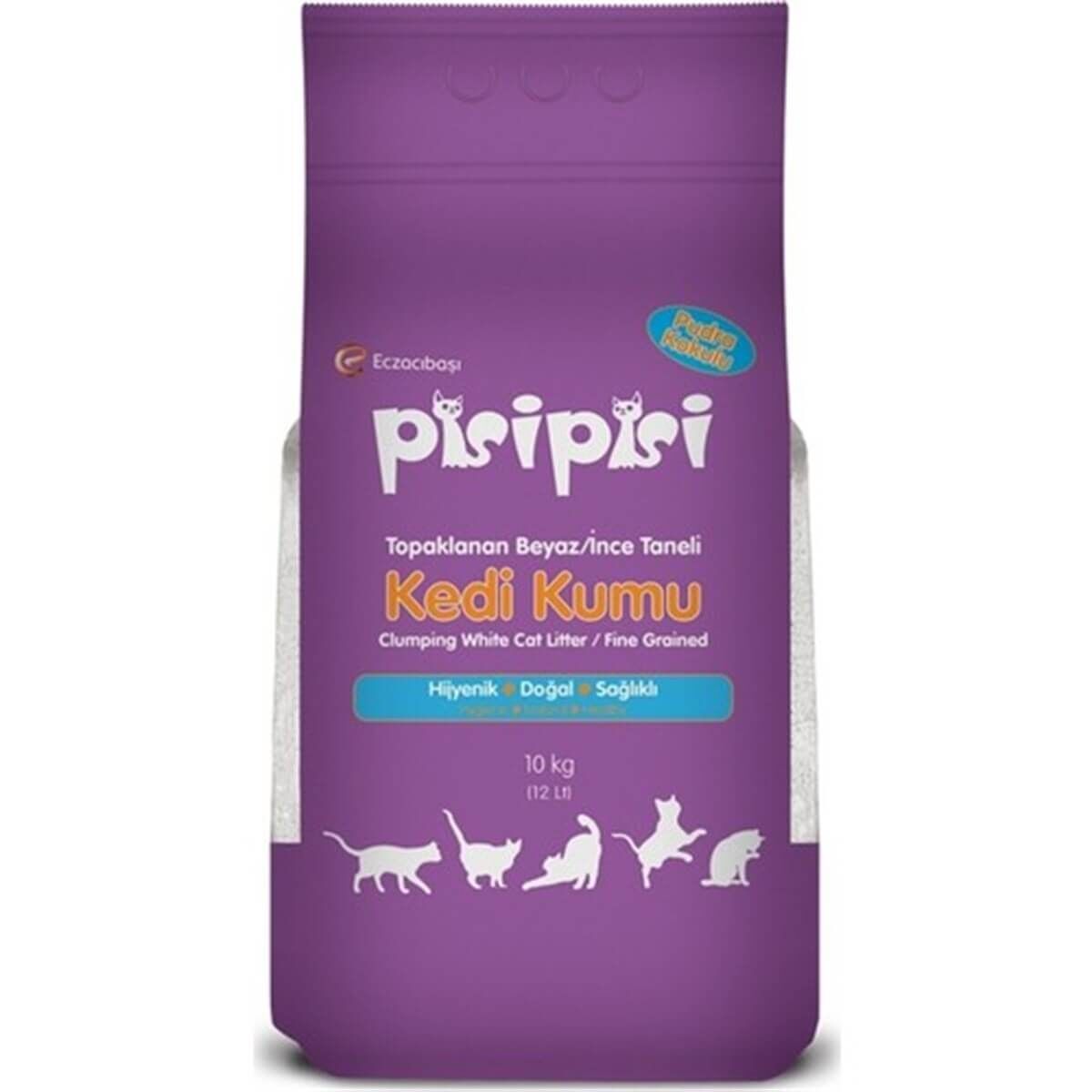 Eczacıbaşı Pisi Pisi Pudra Kokulu Kalın Taneli Kedi Kumu (10 kg)