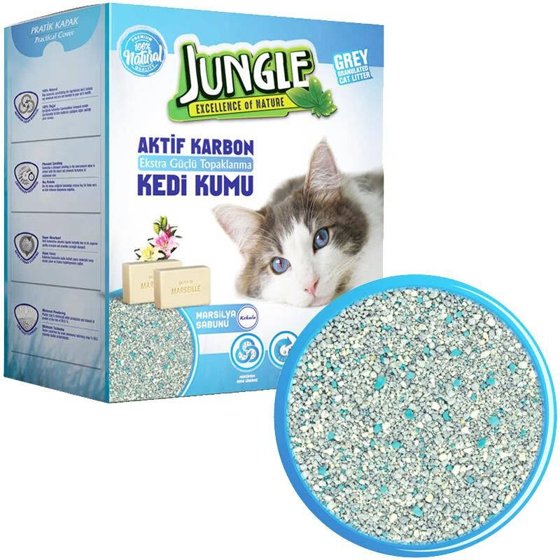 Jungle Grey Topaklanan Aktif Karbonlu Marsilya Sabunlu Kedi Kumu (6 L)