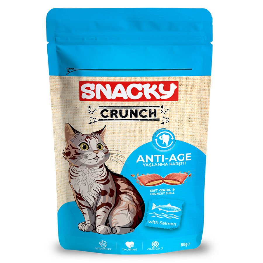 Snacky Crunchy Anti-Age Somonlu Kedi Ödülü (60 g)