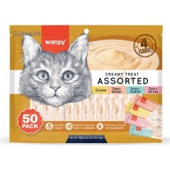 Wanpy Karışık 4 Lezzetli Krema Kedi Ödül Maması (50 x 14 g)