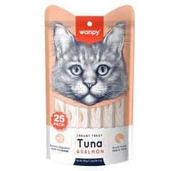 Wanpy Ton Balıklı ve Somonlu Sıvı Kedi Ödül Maması (25 x 14 g)