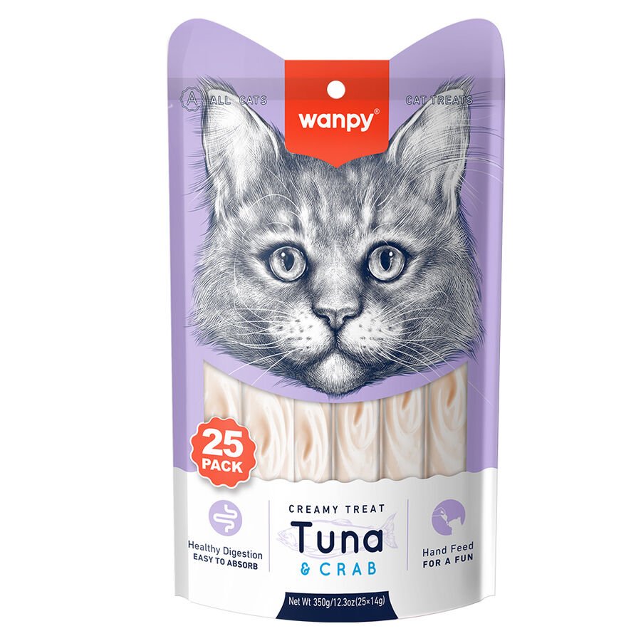 Wanpy Ton Balıklı ve Yengeçli Sıvı Kedi Ödül Maması (25 x 14 g)