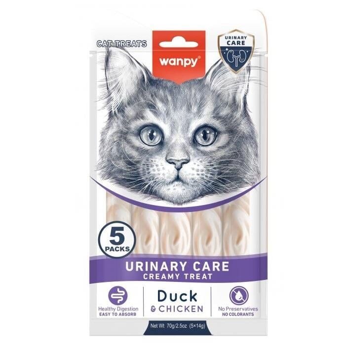 Wanpy Urinary Care Ördek ve Tavuk Etli Kedi Ödülü (5 x 14 g)